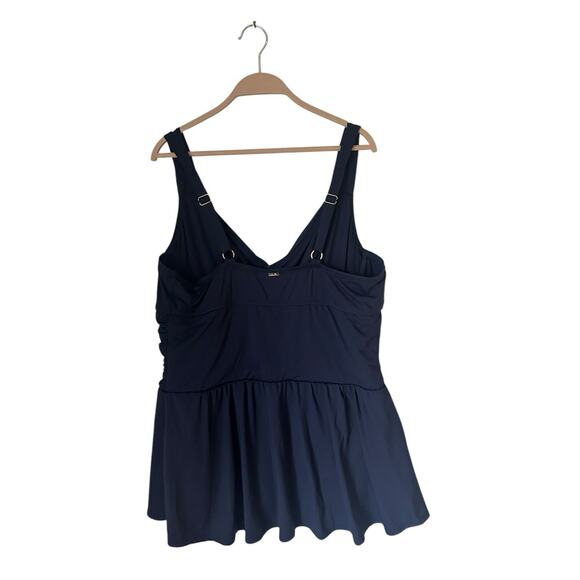 ANNE COLE Navy Plus Size Underwire One Piece Swimdress, US 20W - Picture 2 of 2